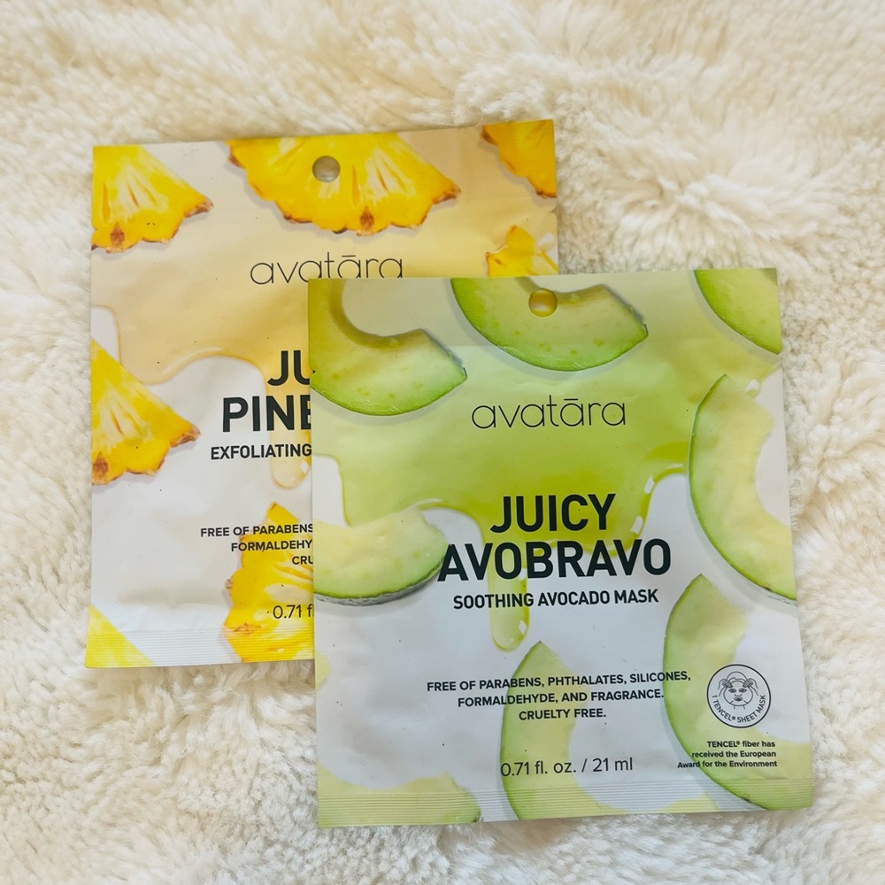 Avatara Sheet Mask Set, Facial Mask Set Of 2